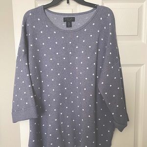Cute gray polk-a-dot top by Cynthia Rowley 3X
